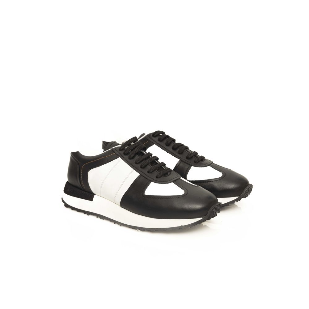 Cerruti 1881 Black Calfskin Men Sneaker