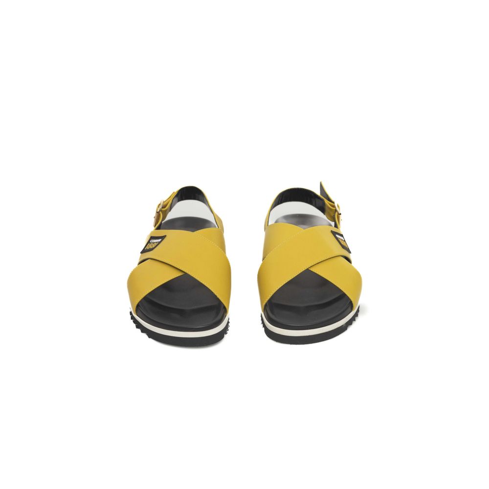 Cerruti 1881 Yellow Calfskin Women Sandal