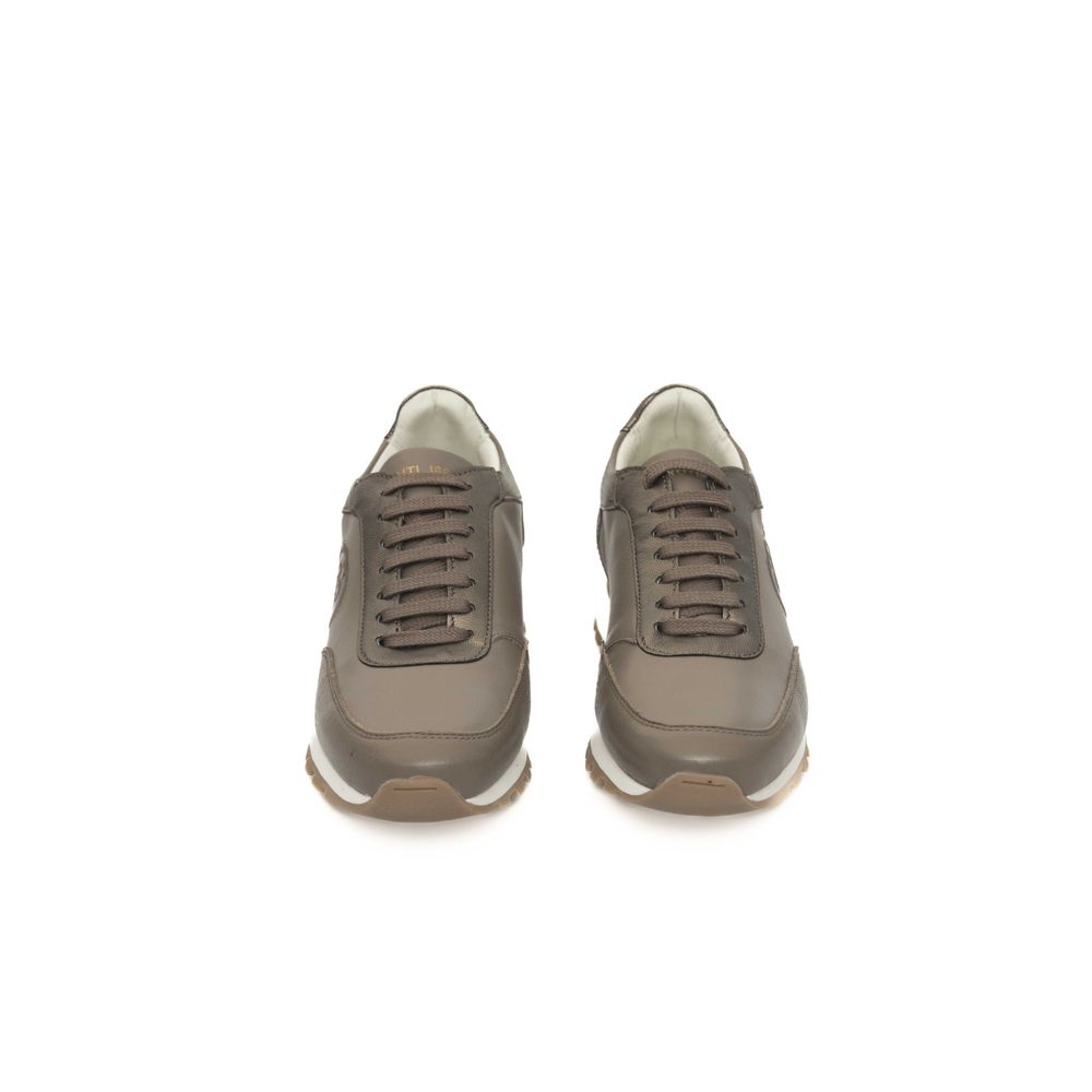 Cerruti 1881 Beige Cowhide Women Platform Sneaker