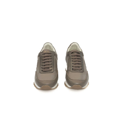 Cerruti 1881 Beige Cowhide Women Platform Sneaker
