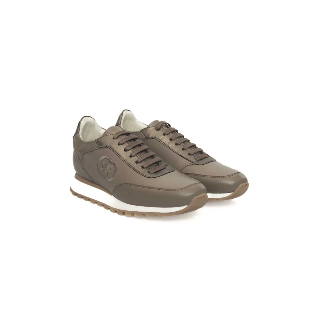 Cerruti 1881 Beige Cowhide Women Platform Sneaker