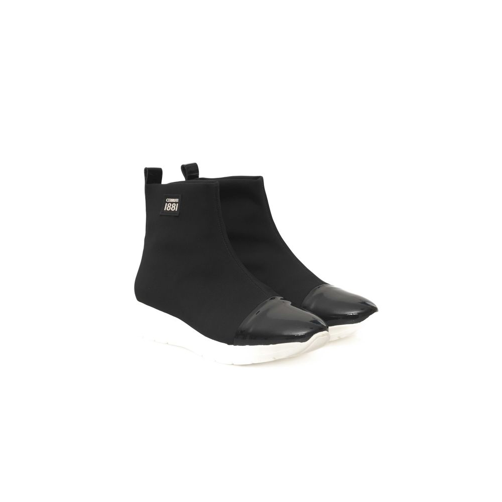 Cerruti 1881 Black Calfskin Women Sneaker