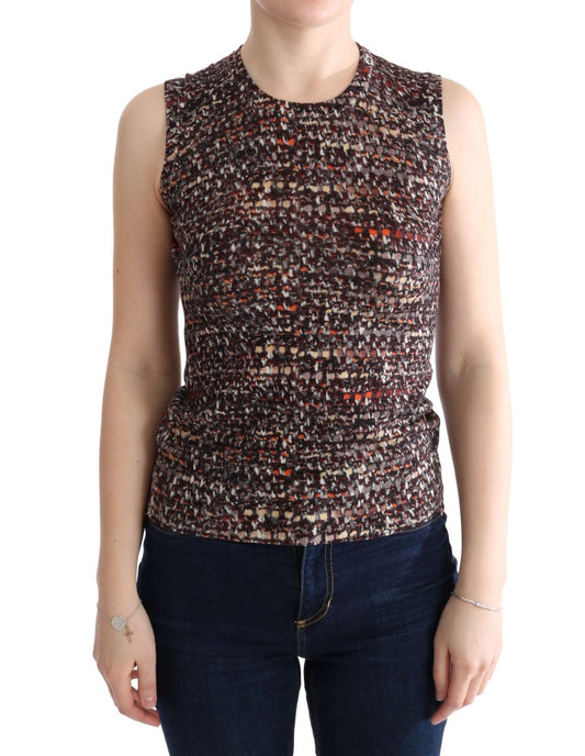 Dolce &amp; Gabbana Top de lana de punto multicolor sin mangas