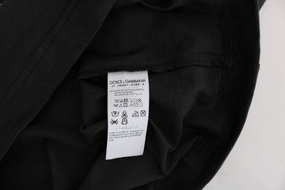 Dolce &amp; Gabbana Elegante camiseta de algodón gris con estampado exclusivo