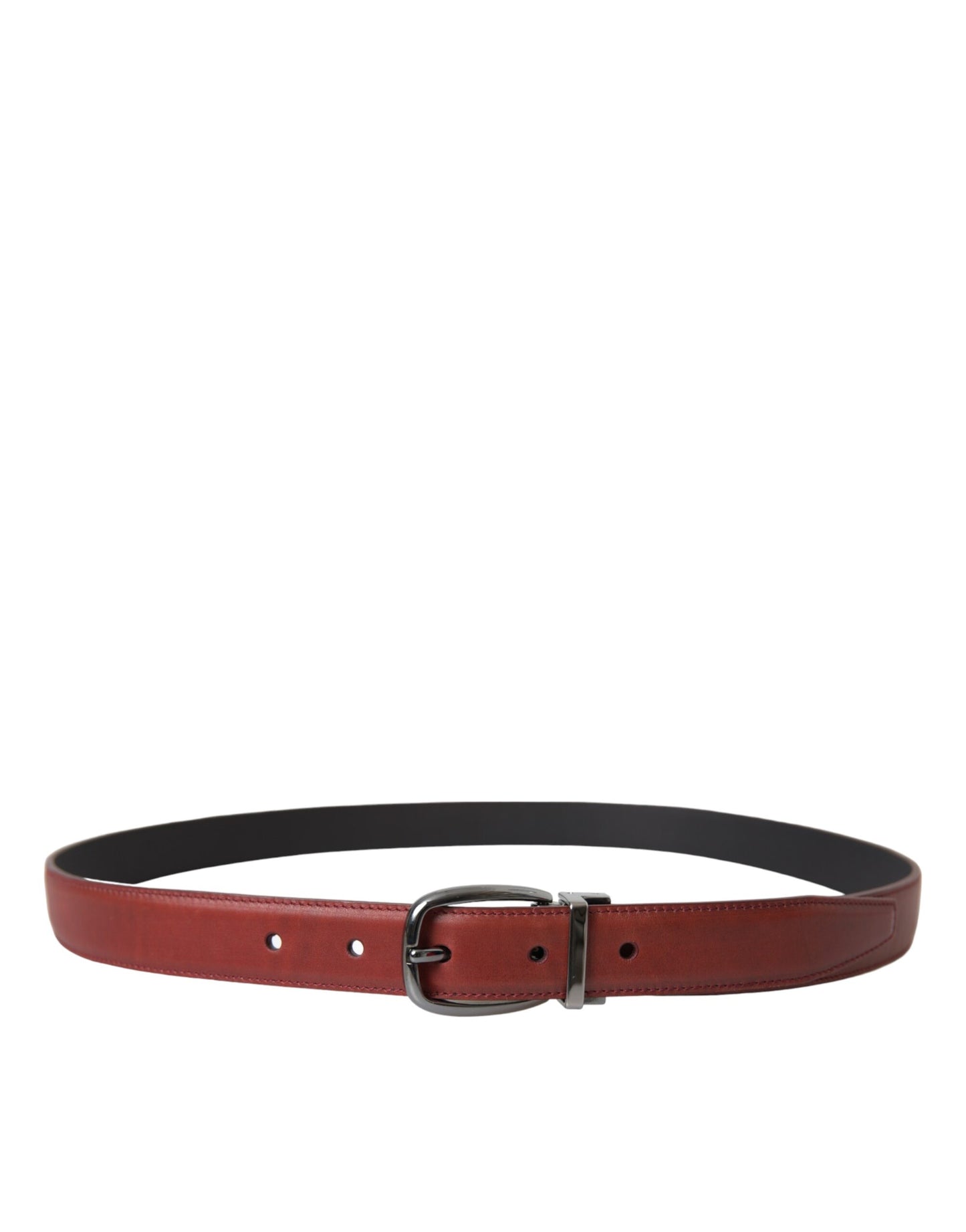 Dolce &amp; Gabbana Cinturón Con Hebilla De Metal Plateado De Cuero Marrón Hombre