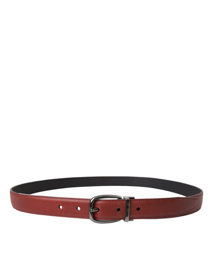 Dolce &amp; Gabbana Cinturón Con Hebilla De Metal Plateado De Cuero Marrón Hombre