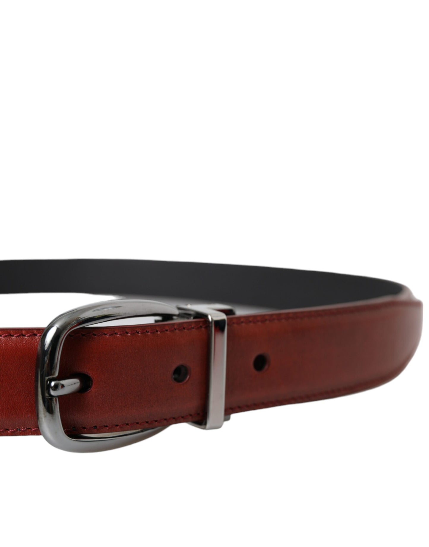 Dolce &amp; Gabbana Cinturón Con Hebilla De Metal Plateado De Cuero Marrón Hombre