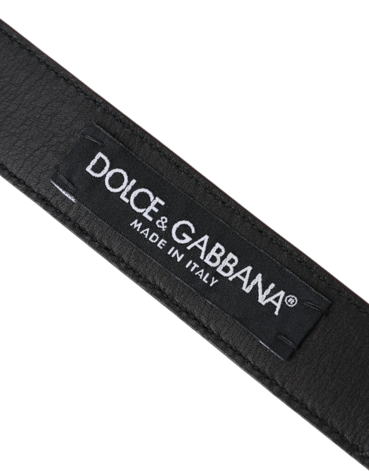 Dolce &amp; Gabbana Cinturón Con Hebilla De Metal Plateado De Cuero Marrón Hombre