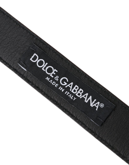 Dolce &amp; Gabbana Cinturón Con Hebilla De Metal Plateado De Cuero Marrón Hombre