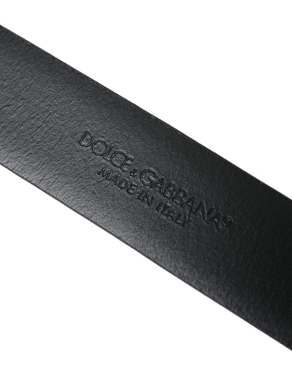 Dolce &amp; Gabbana Cinturón De Piel De Becerro Azul Con Hebilla De Metal Dorado Hombre