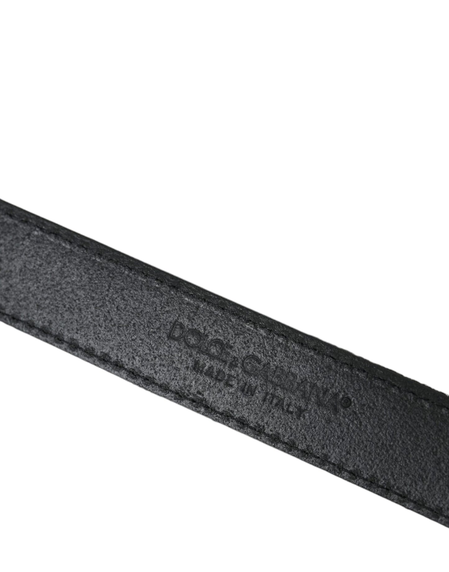 Dolce &amp; Gabbana Cinturón con hebilla de metal plateado con rayas jacquard negras