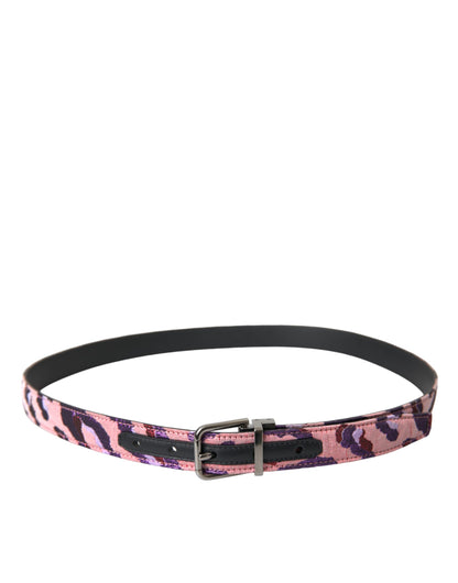 Dolce &amp; Gabbana Cinturón con hebilla metálica de piel jacquard multicolor
