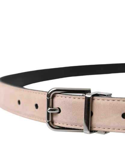 Dolce &amp; Gabbana Cinturón Con Hebilla Plateada De Piel De Ante Beige Hombre