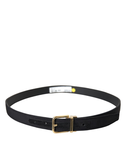 Dolce &amp; Gabbana Cinturón Grosgrain Negro Con Hebilla De Metal Dorado Hombre