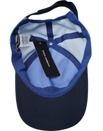 Dolce &amp; Gabbana Gorra de béisbol de malla Italia azul blanco negro