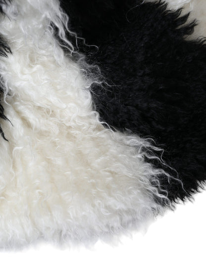 Dolce &amp; Gabbana Gorro de pescador de piel de mohair con rayas blancas y negras