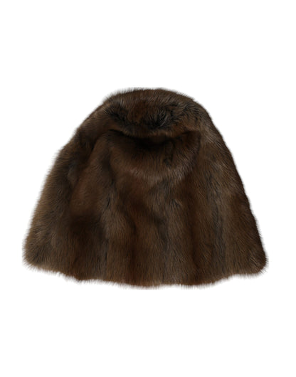 Gorro De Cachemira Mujer Dolce &amp; Gabbana Brown Weasel Fur