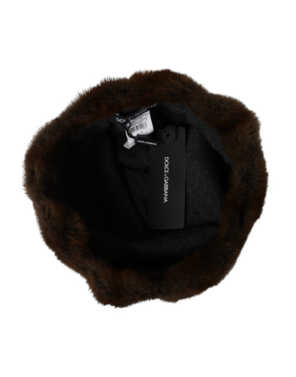 Gorro De Cachemira Mujer Dolce &amp; Gabbana Brown Weasel Fur