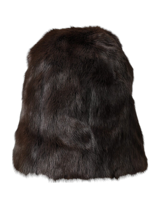 Gorro De Cachemira Mujer Dolce &amp; Gabbana Brown Weasel Fur