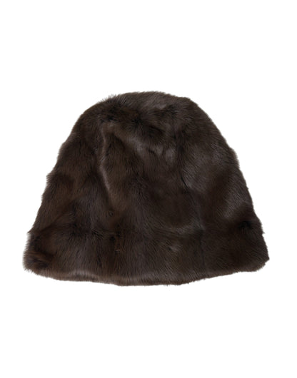 Gorro De Cachemira Mujer Dolce &amp; Gabbana Brown Weasel Fur