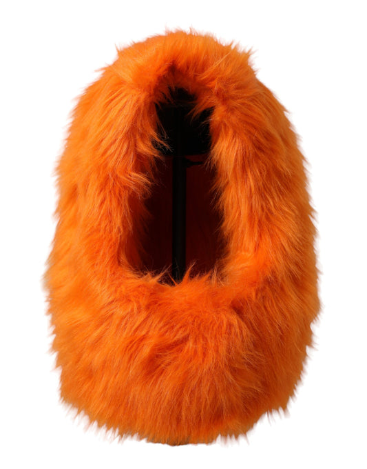 Dolce &amp; Gabbana Gorro cruzado de piel sintética naranja