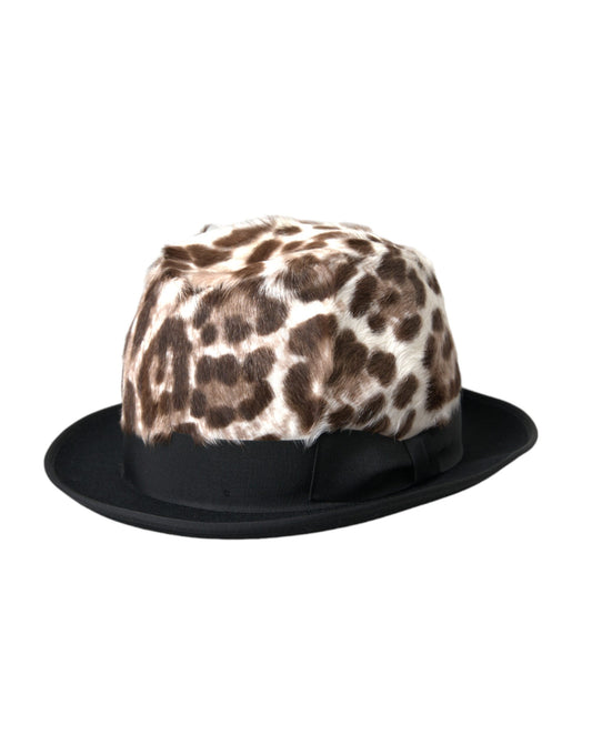 Dolce &amp; Gabbana Sombrero Fedora Leopardo Multicolor Mujer