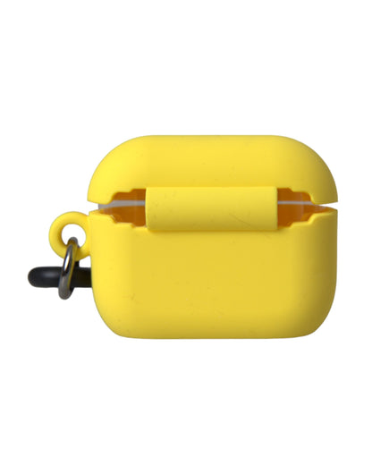 Dolce &amp; Gabbana Estuche para Airpods con logo en relieve de silicona amarillo