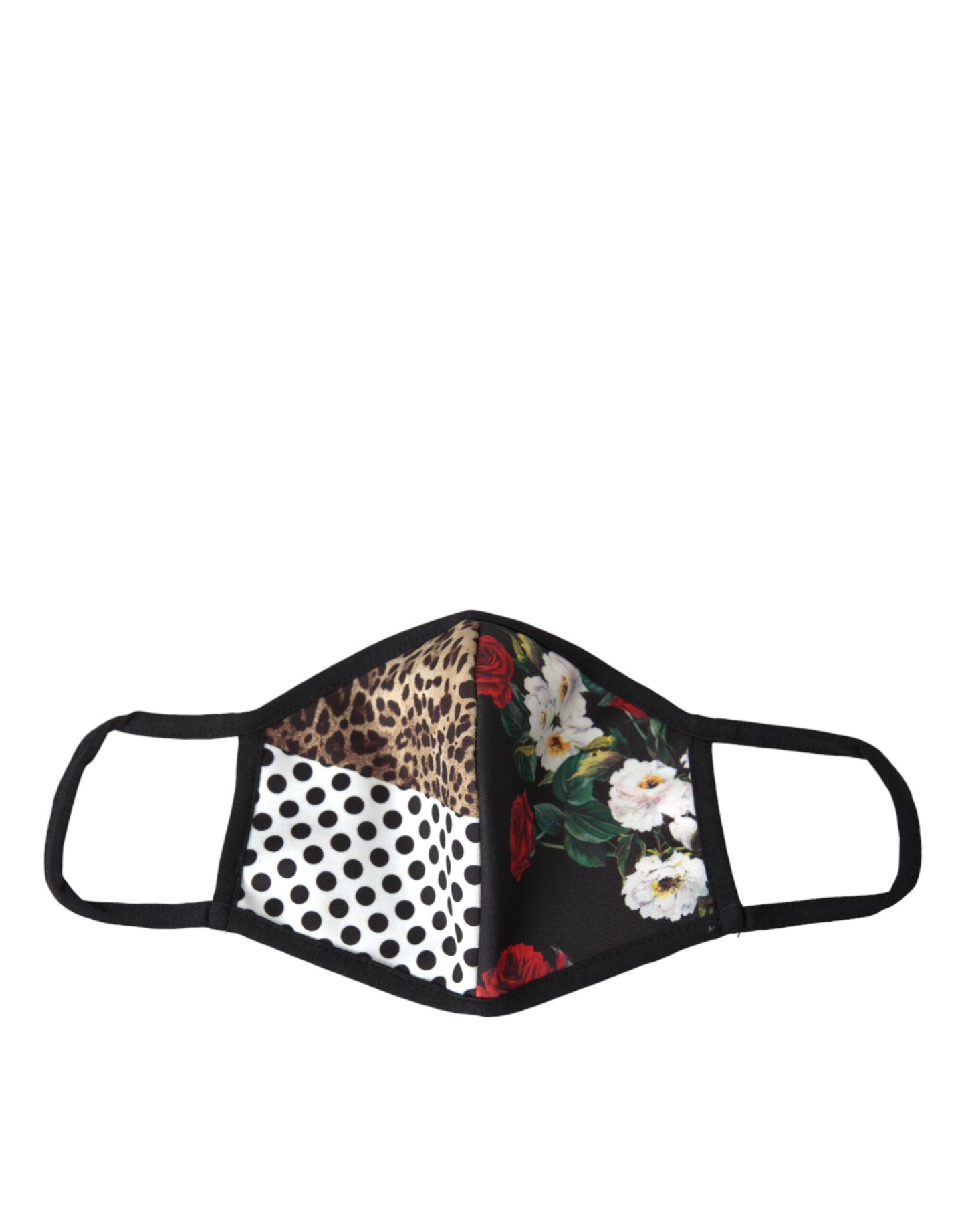 Dolce &amp; Gabbana Mascarilla con tira elástica para las orejas y estampado floral de leopardo multicolor