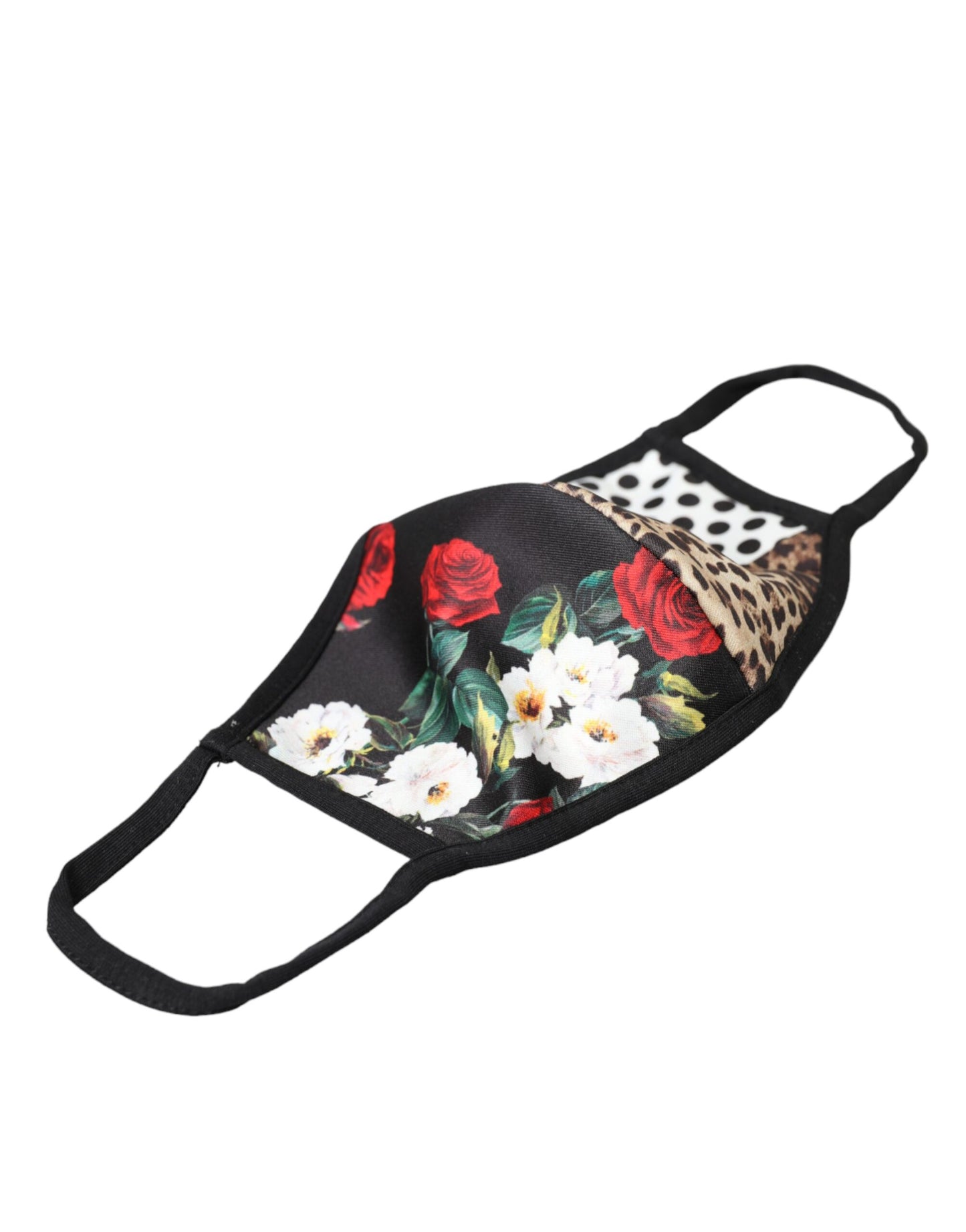 Dolce &amp; Gabbana Mascarilla con tira elástica para las orejas y estampado floral de leopardo multicolor