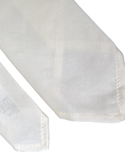 Dolce &amp; Gabbana Corbata ajustable en mezcla de seda blanca Hombre