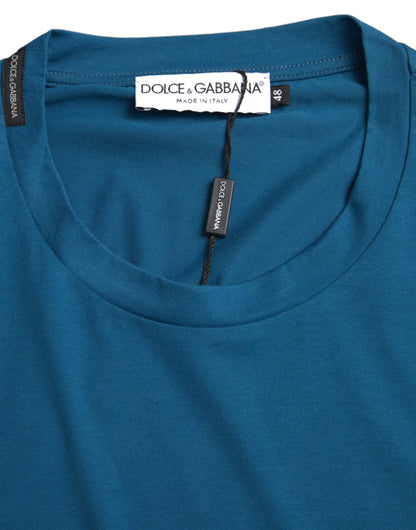 Dolce &amp; Gabbana Camiseta de manga corta con cuello redondo y logo azul