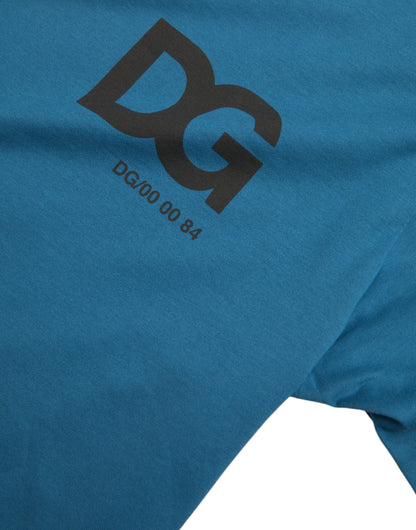 Dolce &amp; Gabbana Camiseta de manga corta con cuello redondo y logo azul