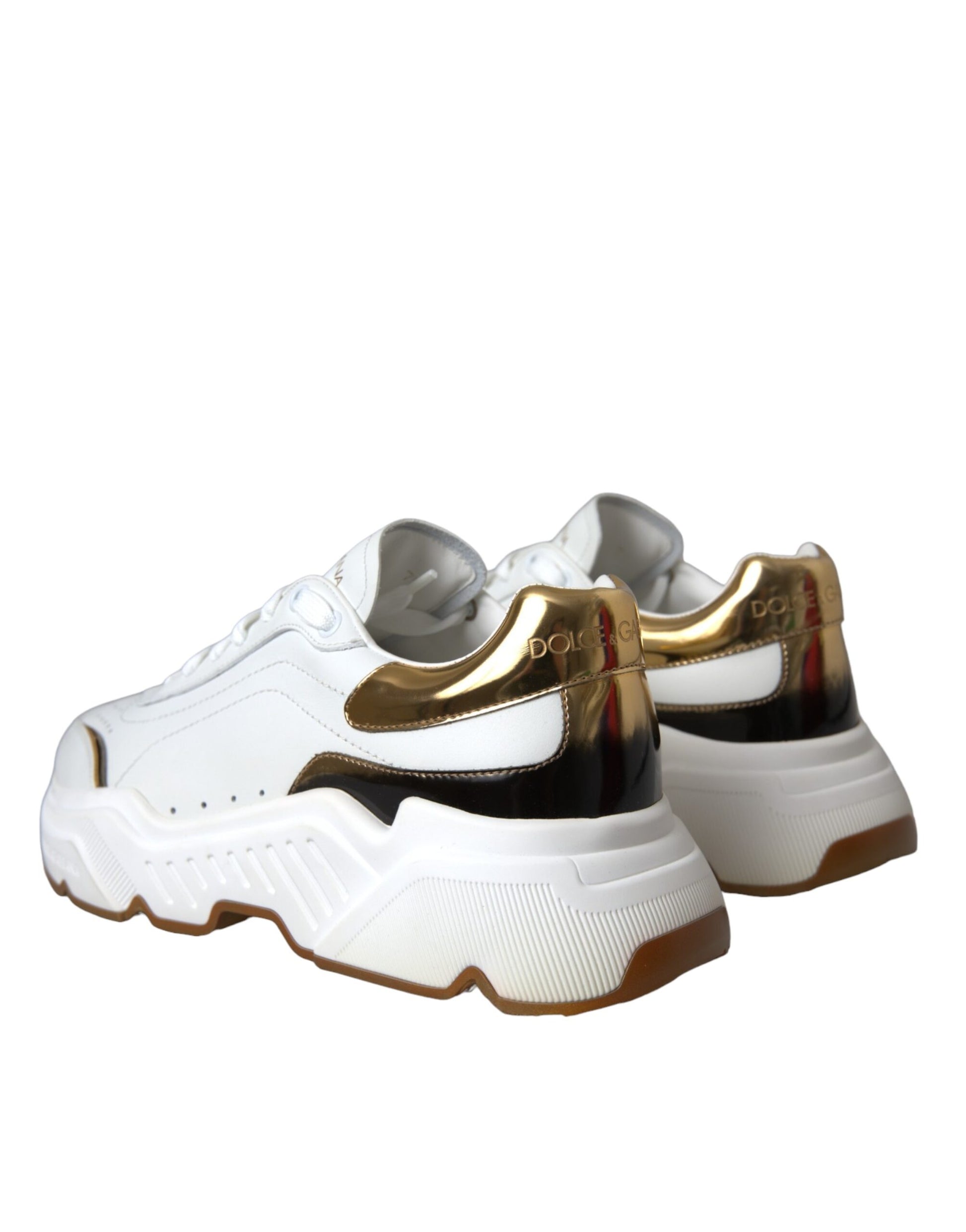 Dolce & Gabbana White Gold DAYMASTER Leather Sneakers Shoes – EU40/US9.5 par Dolce & Gabbana | Disponible sur Sandy Store ByNet