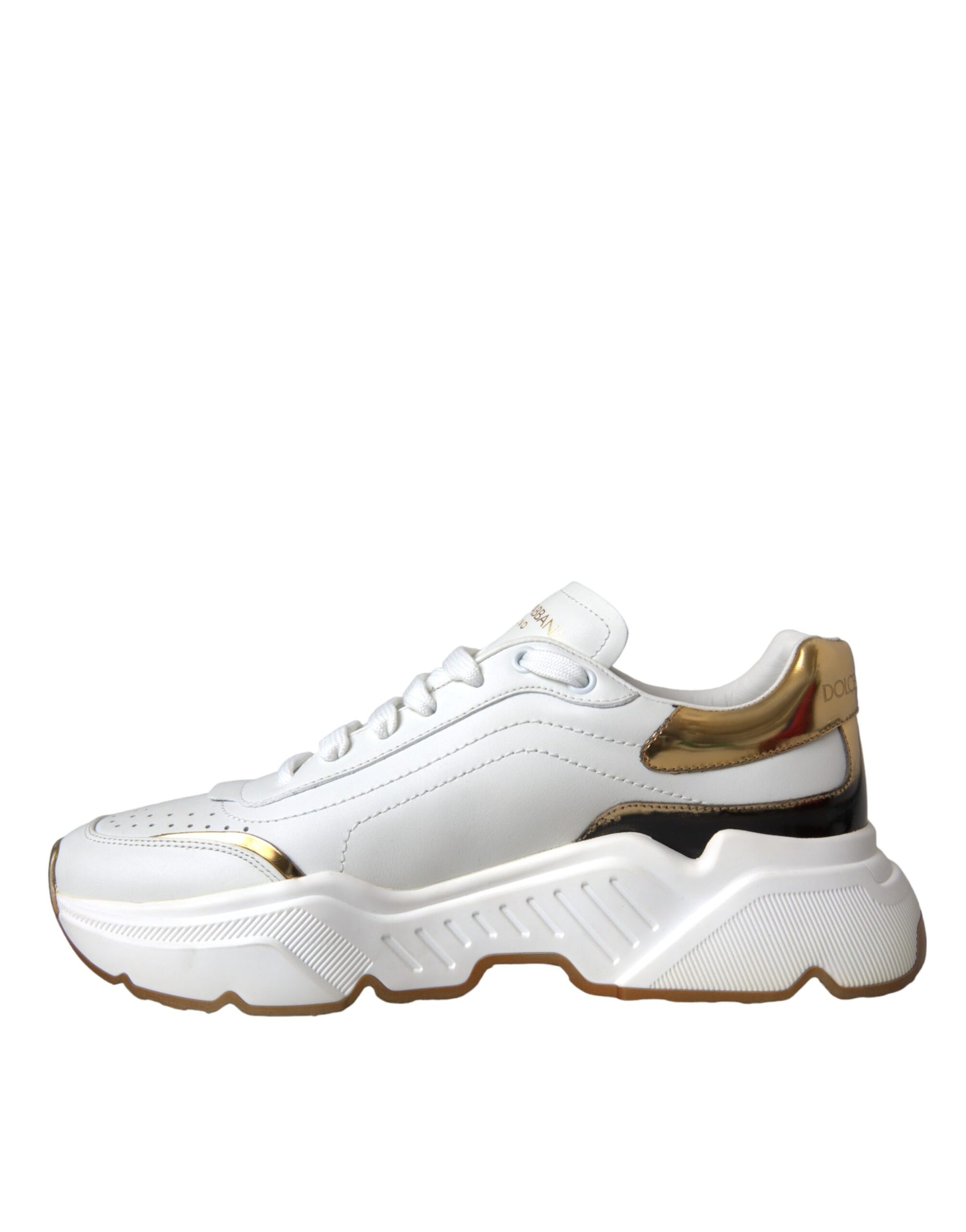 Dolce & Gabbana White Gold DAYMASTER Leather Sneakers Shoes – EU40/US9.5 par Dolce & Gabbana | Disponible sur Sandy Store ByNet