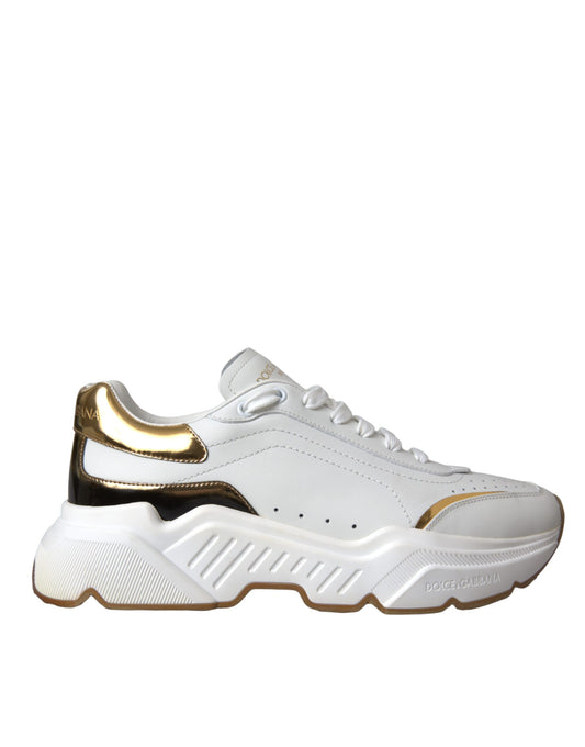 Dolce & Gabbana White Gold DAYMASTER Leather Sneakers Shoes – EU40/US9.5 par Dolce & Gabbana | Disponible sur Sandy Store ByNet
