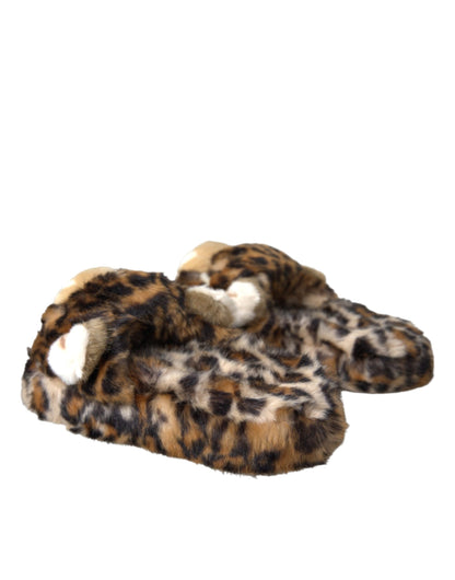 Dolce &amp; Gabbana Zapatillas con tigre marrón Pisos Sandalias Zapatos