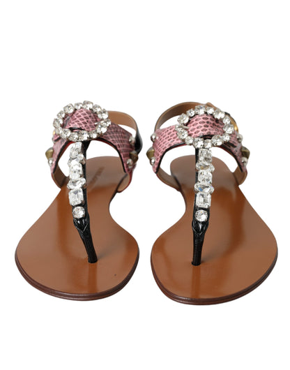 Dolce &amp; Gabbana Sandalias con cristales multicolores Chanclas Zapatos