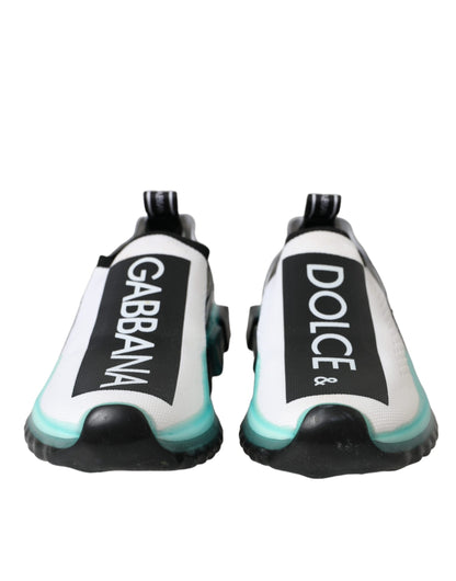 Dolce &amp; Gabbana Negro Blanco Azul Slip On Sorrento Zapatillas Zapatos