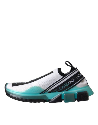 Dolce &amp; Gabbana Negro Blanco Azul Slip On Sorrento Zapatillas Zapatos