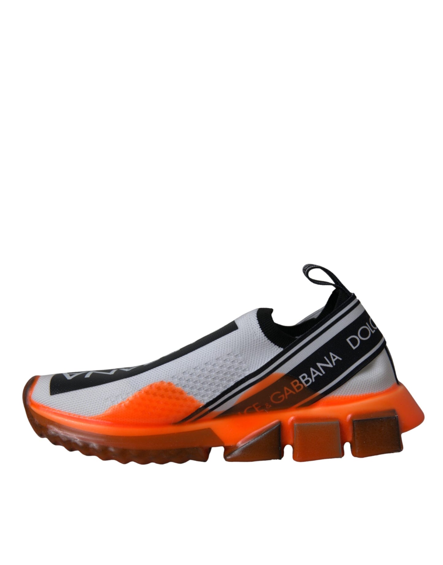 Dolce &amp; Gabbana Negro Blanco Naranja Slip On Sorrento Zapatillas Zapatos
