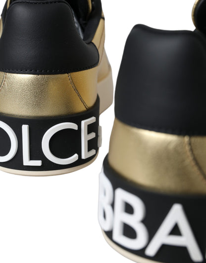 Dolce &amp; Gabbana Zapatillas Portofino De Piel De Becerro Doradas Mujer Zapatos