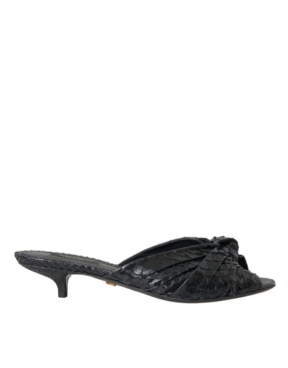 Dolce &amp; Gabbana Zapatos con tacón de cuero exótico negro