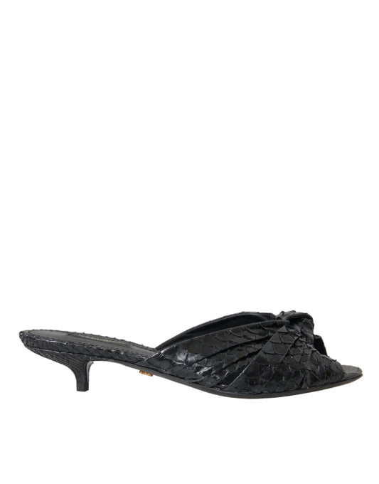 Dolce &amp; Gabbana Zapatos con tacón de cuero exótico negro