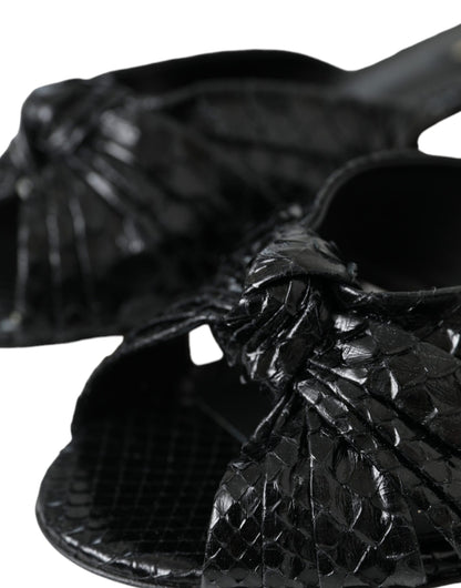 Dolce &amp; Gabbana Zapatos con tacón de cuero exótico negro