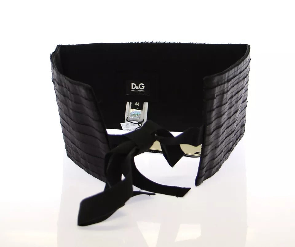 Ceinture de smoking en soie noire Dolce &amp; Gabbana pour femme