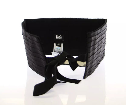 Ceinture de smoking en soie noire Dolce &amp; Gabbana pour femme