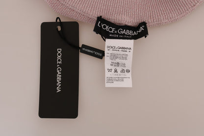 Dolce &amp; Gabbana Elegante pantalón elástico rosa de cintura media