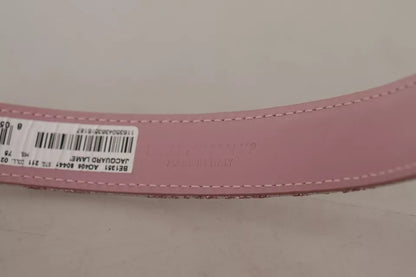 Ceinture Dolce &amp; Gabbana à boucle en métal doré brodée en jacquard rose