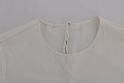 Dolce &amp; Gabbana Blusa Blanca De Seda Y Lentejuelas 'Italia Is Love'