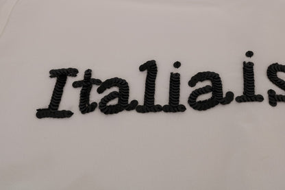 Dolce &amp; Gabbana Blusa Blanca De Seda Y Lentejuelas 'Italia Is Love'